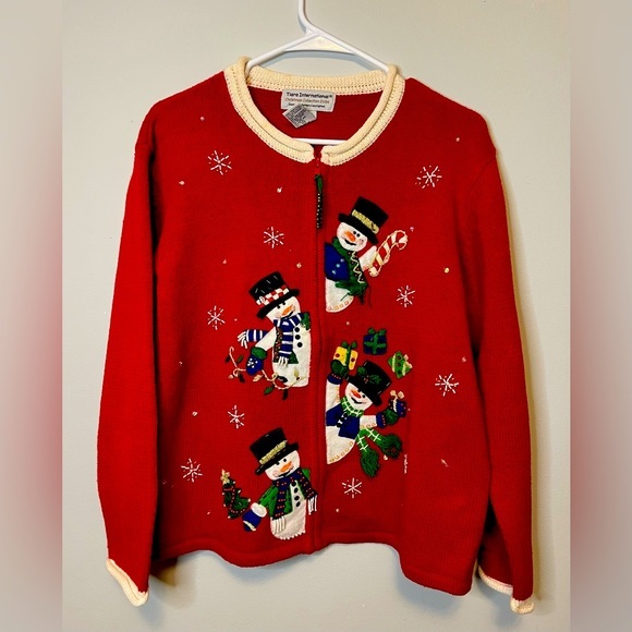 Vintage Tiara International 2004 Christmas Collection Snowman Sweater Size M - Picture 1 of 3